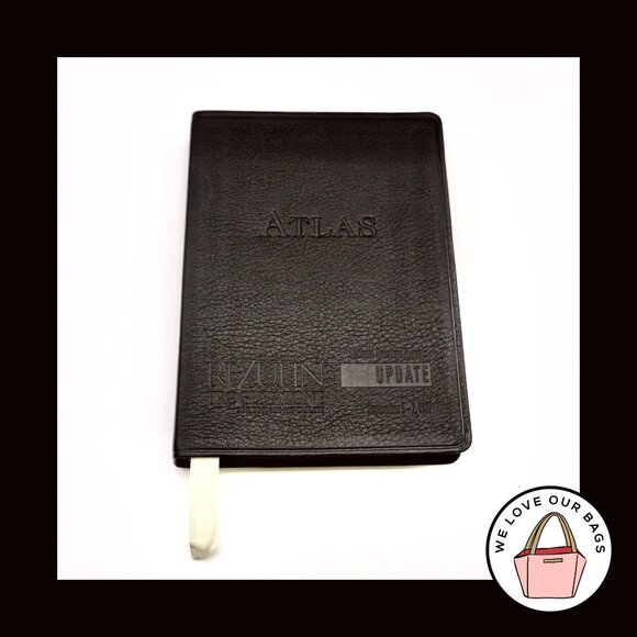 NEW VINTAGE COACH 1997 Black Glovetanned Leather Travel Atlas World & USA 4523 - Picture 2 of 15